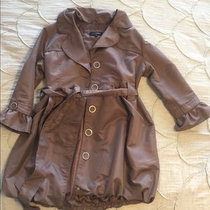 Rose Brown Bubble Hem 3/4 Bell  Sleeve Jacket